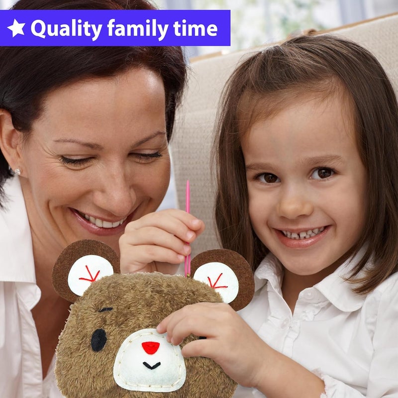 KRAFUN طقم خياطة دب محشو للأطفال المبتدئين - فني الأول - Image 5